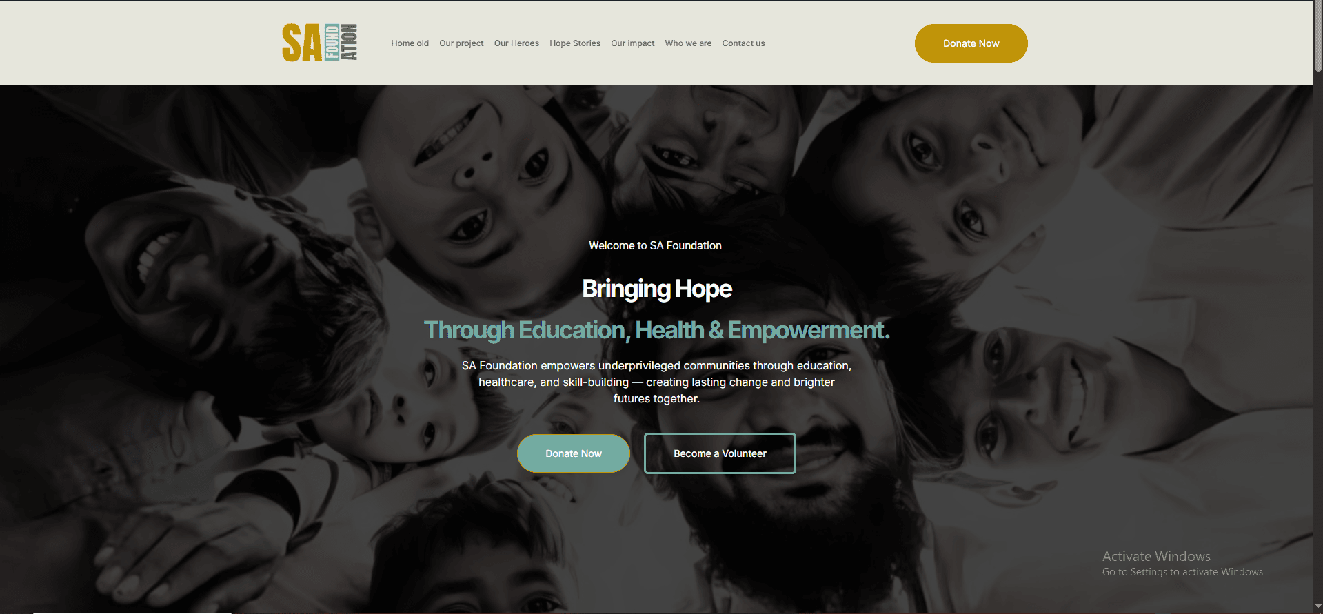 SA Foundation - Charity organization website for Sindh interior Pakistan